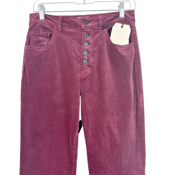 CURRENT ELLIOTT THE SIDE STREET VELVET FLARE PANT in Claret Red Flare Maroon 27 - Picture 5 of 16